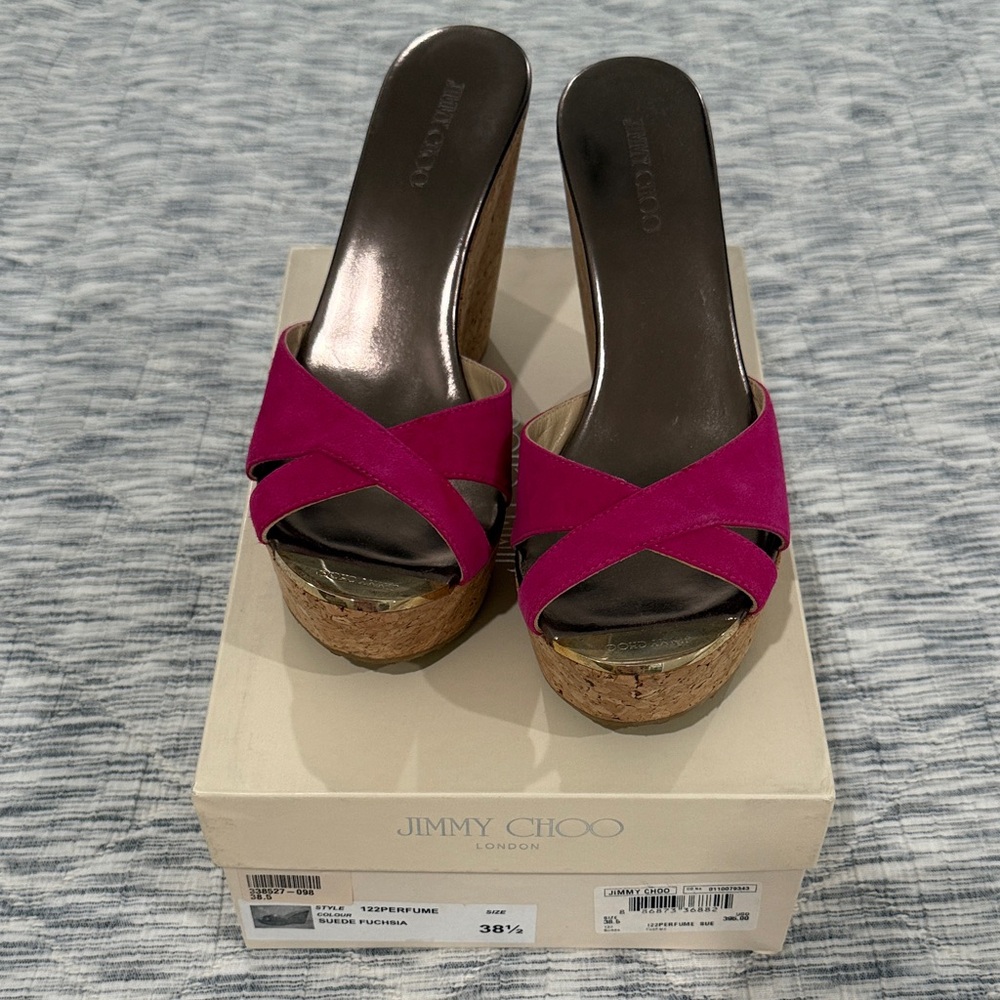 Jimmy Choo Magenta Platform Mules